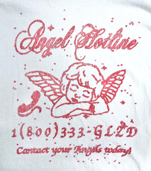 ANGEL HOTLINE T-SHIRT (VINTAGE WHITE)